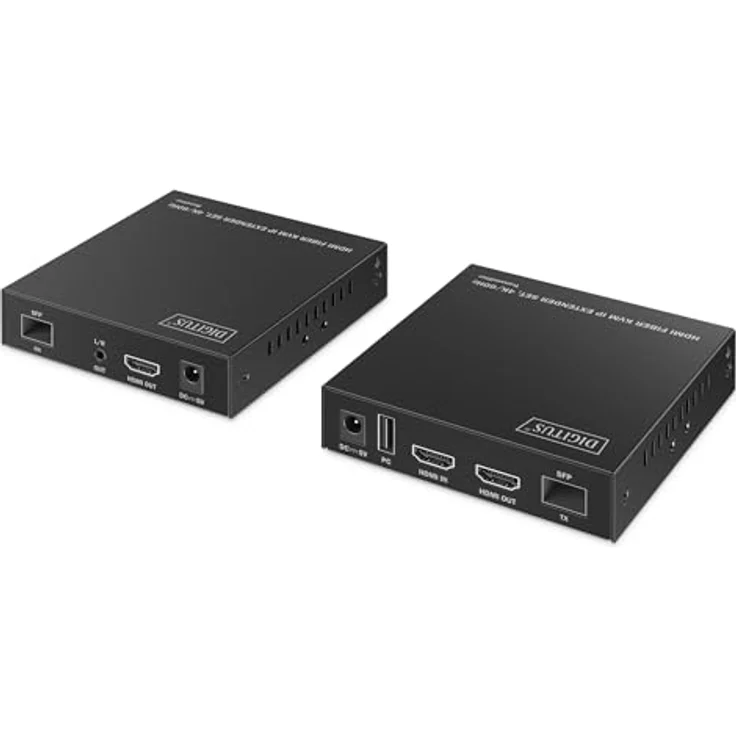Digitus HDMI Fiber KVM IP Extender Set, 4K/60Hz, Punkt-zu-Punkt und Punkt-zu-Multipunkt, bis zu 40 km, Schwarz – Bild 7