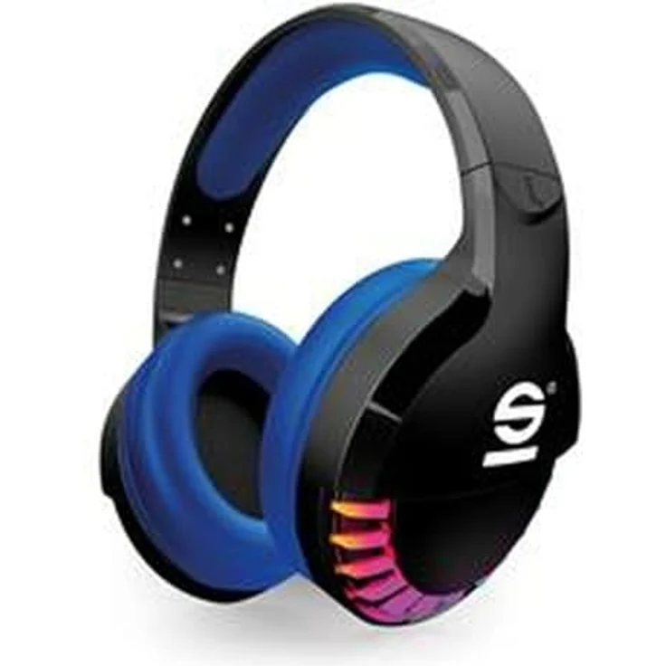 GED Cuffie Wireless Speed Sparco, Kabelloses Gaming Headset mit integriertem Mikrofon, Blau-Schwarz, bis zu 15 Stunden Akkulaufzeit, Rainbow-LEDs – Bild 2