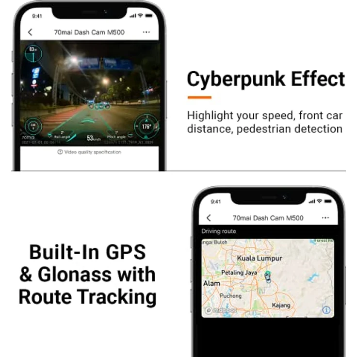 70mai DASHCAM 170 DEGREE/M500 128G 70MAI, Full-HD Autokamera mit 170-Grad Weitwinkelstellung und 128GB Speicher – Bild 4