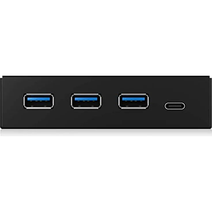 ICY BOX USB 3.0 Frontpanel, 1x USB-C, 3x USB-A, 3,5 Zoll intern, Metall, schwarz – Bild 4