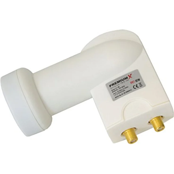 Premium X Twin LNB weiß SAT Direktanschluss 2 Teilnehmer Satellit TV Signalumsetzer DVB-S2 HD 4K inkl. 4X F-Stecker – Bild 3
