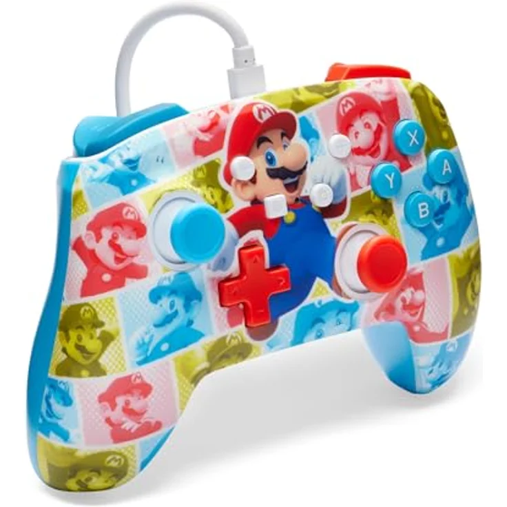 PowerA Verbesserter kabelgebundener Controller für Nintendo Switch - Mario-Heldenrolle, Gamepad, 3.5mm-Audiobuchse, programmierbare Tasten, offiziell lizenziert – Bild 2
