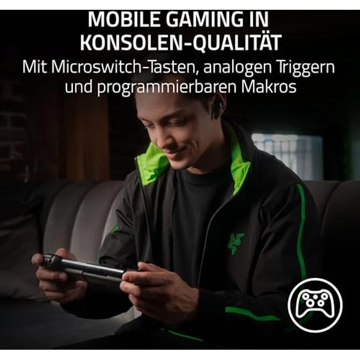 RAZER Razer Kishi V2 USB C - Gaming Controller for iPhone and Android, Mobile Gaming in Konsolen-Qualität, Ausziehbares Mittelteil für USB-C-Geräte, Kompatibel zu Samsung Galaxy S23-Reihe und iPhone 15, Latenzfreie Konnektivität, Passthrough-Aufladen, Virtueller-Controller-Modus – Bild 4