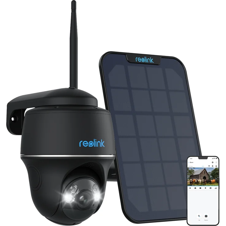 Reolink 4K 8MP Smarte kabellose Überwachungskamera mit Dualband WLAN, Spotlight, Personen-/Fahrzeugerkennung, Außenbereich, Schwarz