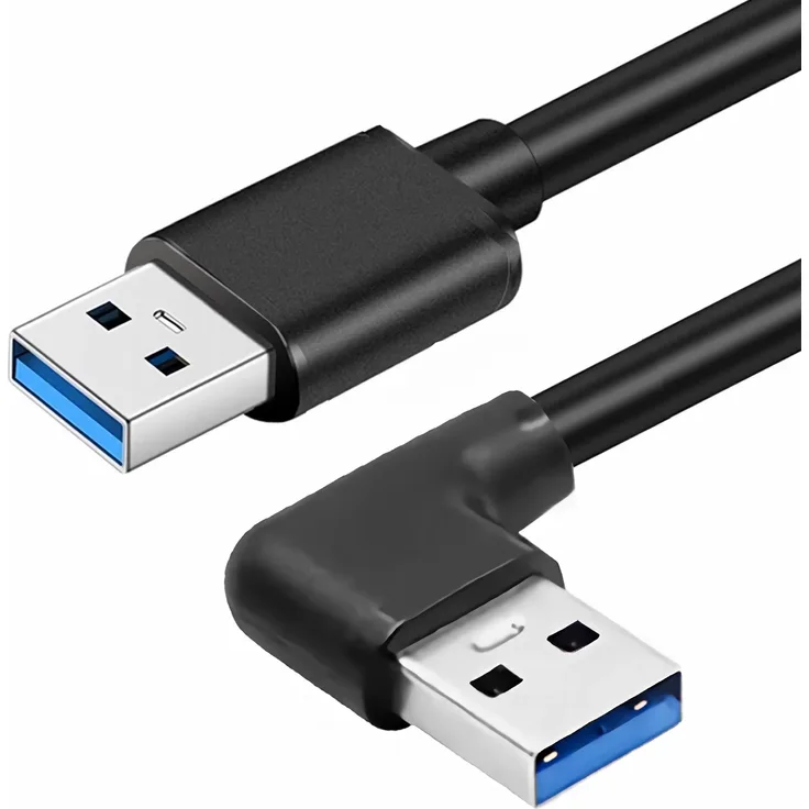 Bolwins F08 USB 3.0 Kabel Adapter, Datenkabel USB A auf USB A Stecker, 50cm, schwarz, bis zu 5 Gbit/s Datenübertragungsrate
