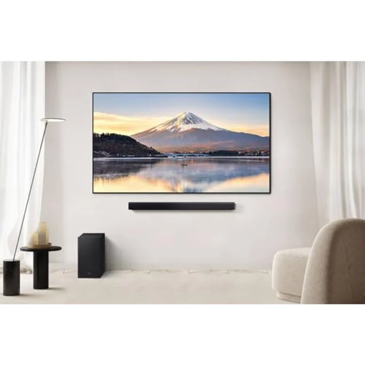 Samsung B-Series Soundbar HW-B460GF, 2.1-Kanal mit 300 W, kabellosem Subwoofer, Dolby Audio, DTS Virtual:X und Sprachverbesserung, Schwarz – Bild 10