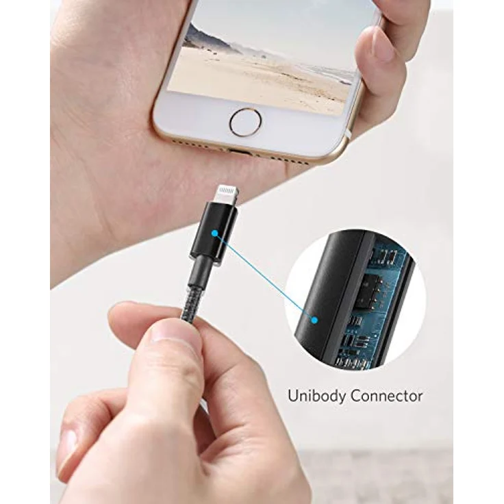 Anker 331 USB-A to Lightning Cable (Nylon), 1 m, schwarz (A8152012) – Bild 6