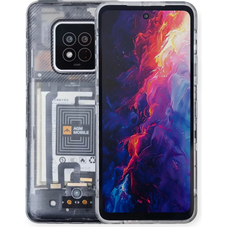 Beafon AGM X6 Phantom 5G Smartphone 8GB/128GB Transparent IP69K 6.78 Zoll FHD Display 50MP Kamera - Temperatur-Messung - NFC - 5.000 mAh Akku