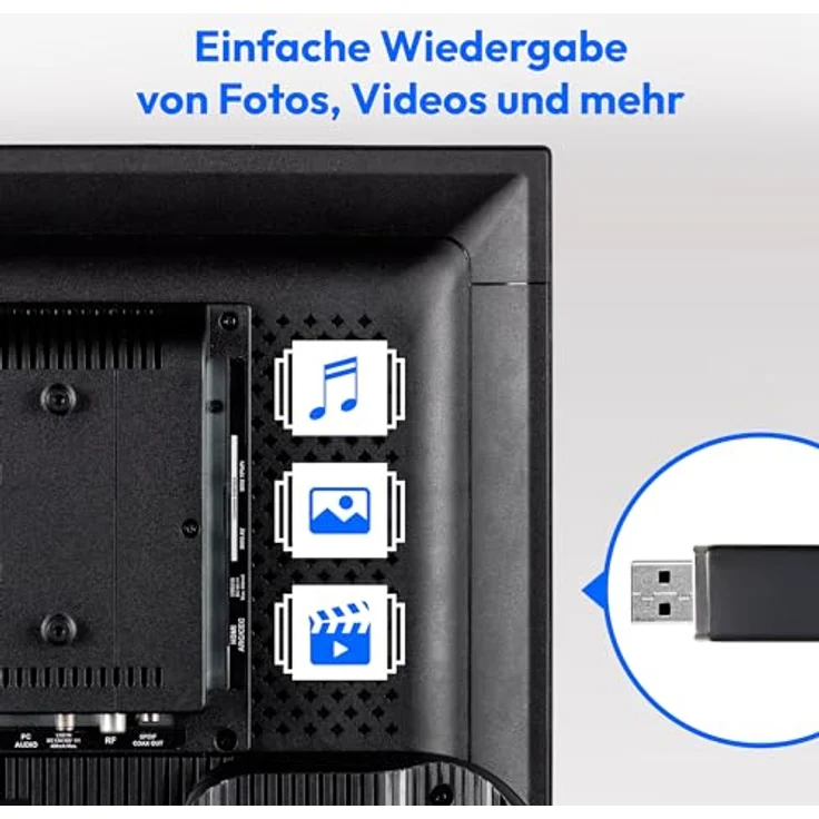 MEDION E12422 (MD 20114) 59,9 cm (24 Zoll) Full HD Fernseher mit DVD-Player, perfekt für Camping Wohnmobil LKW Garten, 12V KFZ Car-Adapter, Triple Tuner Receiver – Bild 3