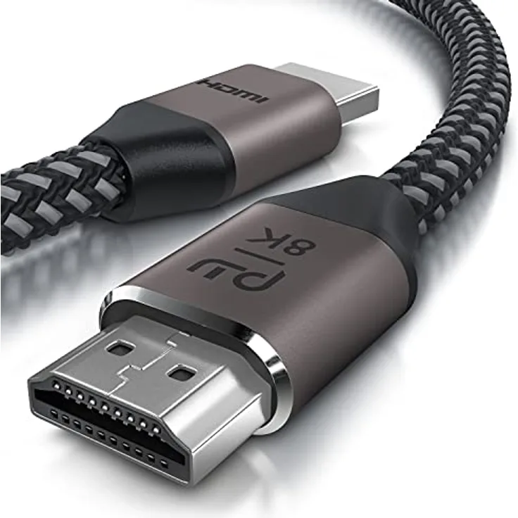 8k HDMI Kabel 2.1 UHD II – 8k @ 120 Hz mit DSC - 7680 x 4320 - 4m (Meter) - 2k 4k 8k Highspeed mit Ethernet – HDR eARC VRR ALLM - HDMI-Kabel 2.1 - Stoffummantelung - kompatibel zu Blu Ray PS4 PS5 Xbox
