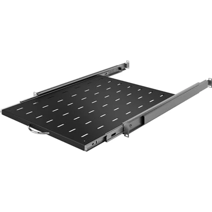 Stalflex Server Netzwerkschrank 19 Zoll 1U, Hochbelastbarer Stahl, Ausziehbares Belüftetes Rackmontage Kragarmtablett, 550mm Fachboden – Bild 1