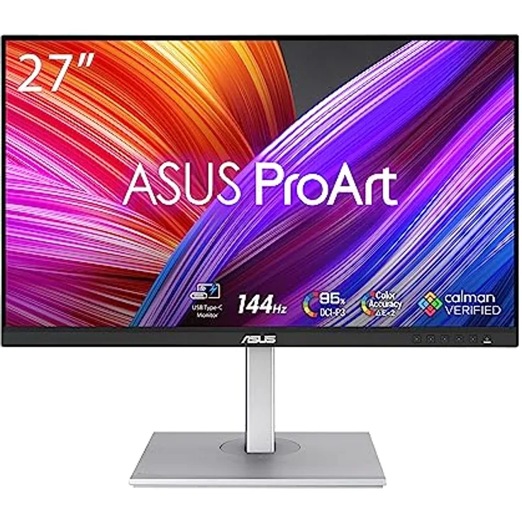 ASUS ProArt PA278CGV - 27 Zoll WQHD Professioneller Monitor - 16:9 IPS, 2560x1440, 144 Hz - ergonomisch, Pivot, Calman - DisplayHDR 400, 90W USB-C, USB-Hub, Speaker
