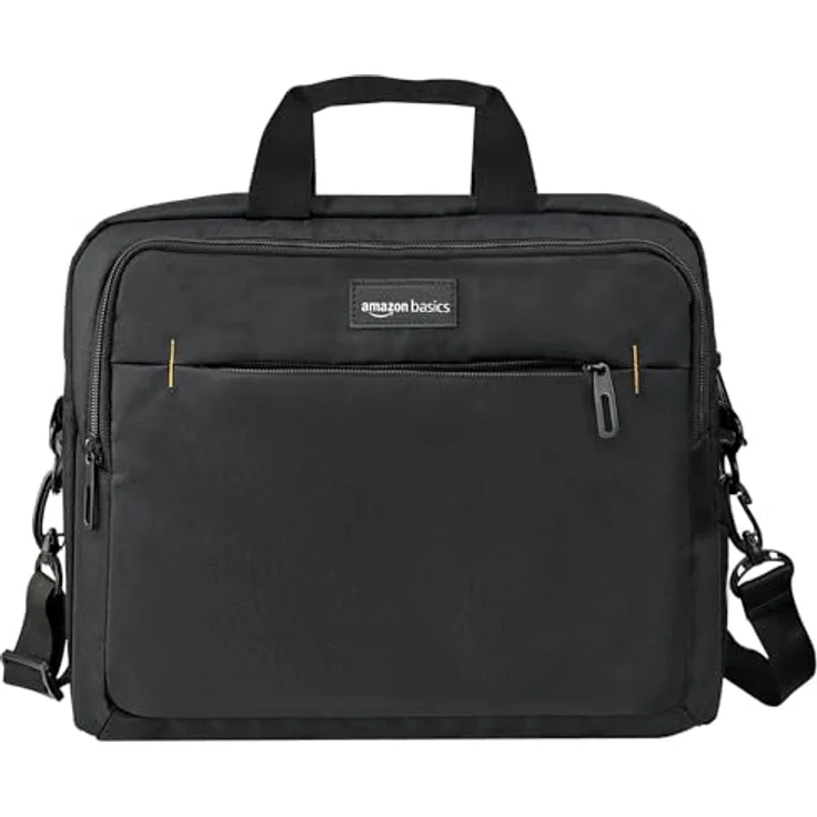 AmazonBasics Laptop- und Tablet-Schultertasche, für Laptops bis zu 15,6 Zoll (40 cm), Schwarz, 1 Stück – Bild 4