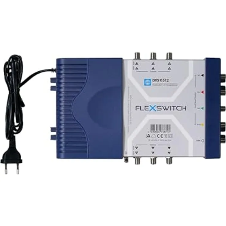 Wisi DXS 0512 Multischalter 5 in 12, standalone mit integriertem Netzteil und aktivem terrestrischem Zweig für bis zu 8 Teilnehmer