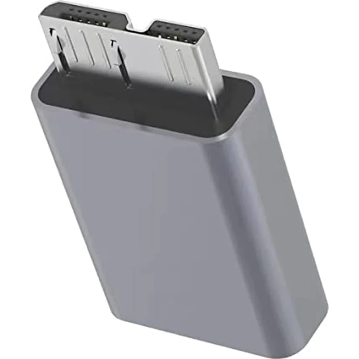 PremiumCord Adapter USB-C auf USB 3.0 Micro B, Buchse auf Stecker, Super-Speed ​​5 Gbit/s, Aluminium, Farbe: Space Grau – Bild 3