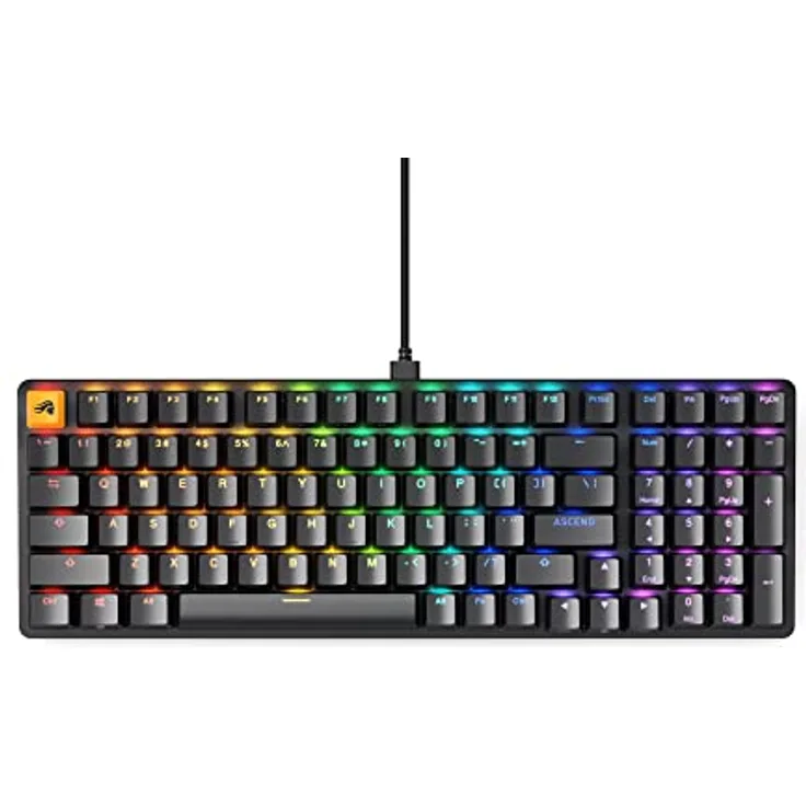 Glorious PC Gaming Race GMMK 2 Full-Size ISO DE Schwarze mechanische Tastatur mit Fox Schaltern. Tastatur für Modding-Enthusiasten. 18 Presets RGB-Beleuchtung, Full NKRO und Anti-Ghosting