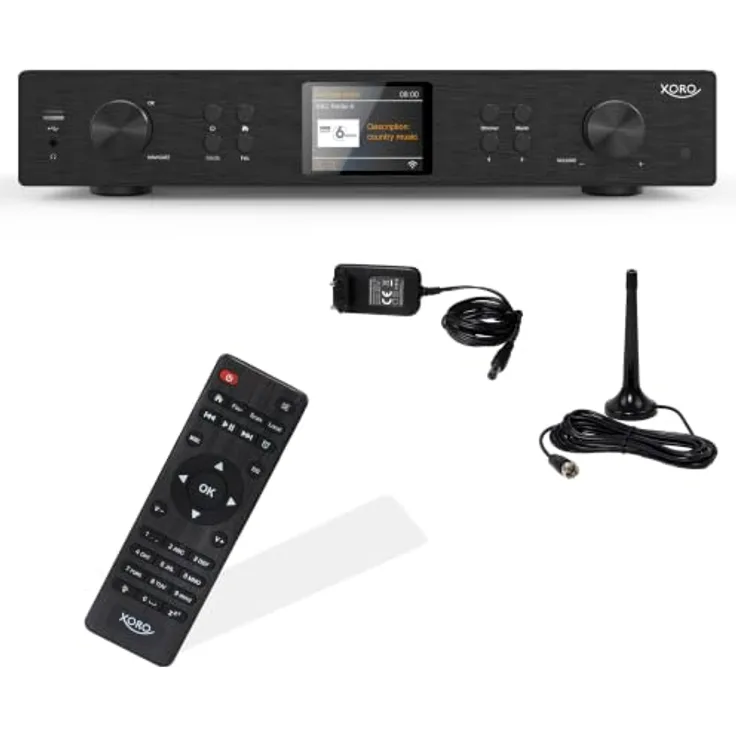 XORO HFT 440 Pro – HiFi-Tuner mit Internetradio, DAB+, UKW, Spotify Connect, Bluetooth 5.2 und WLAN, Metallgehäuse