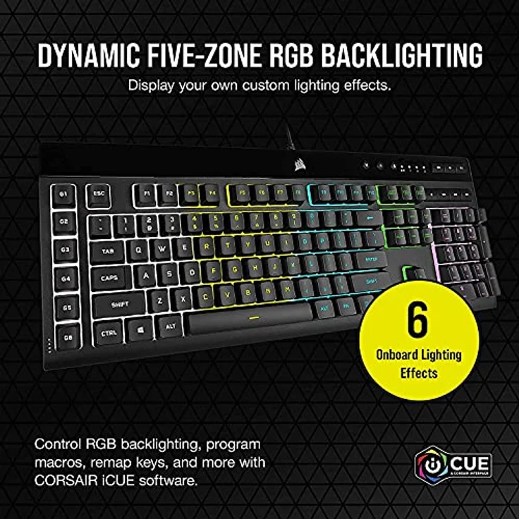 Corsair K55 RGB PRO Tastatur USB QWERTY Englisch Schwarz (CH-9226765-NA) – Bild 3