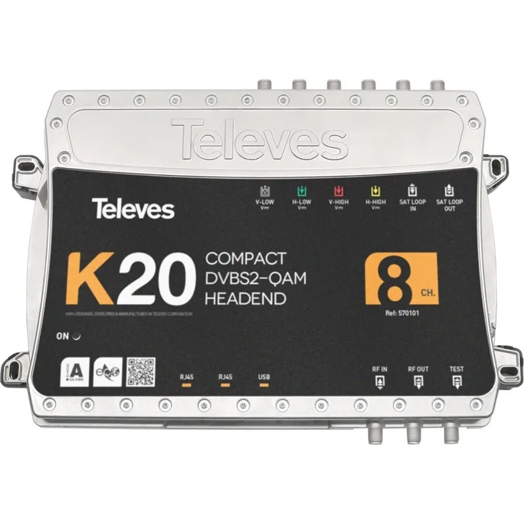 Televes Kompaktkopfstelle K20-8, 8 Transponder DVB-S2 in QAM, erweiterbar mit Web-Interface