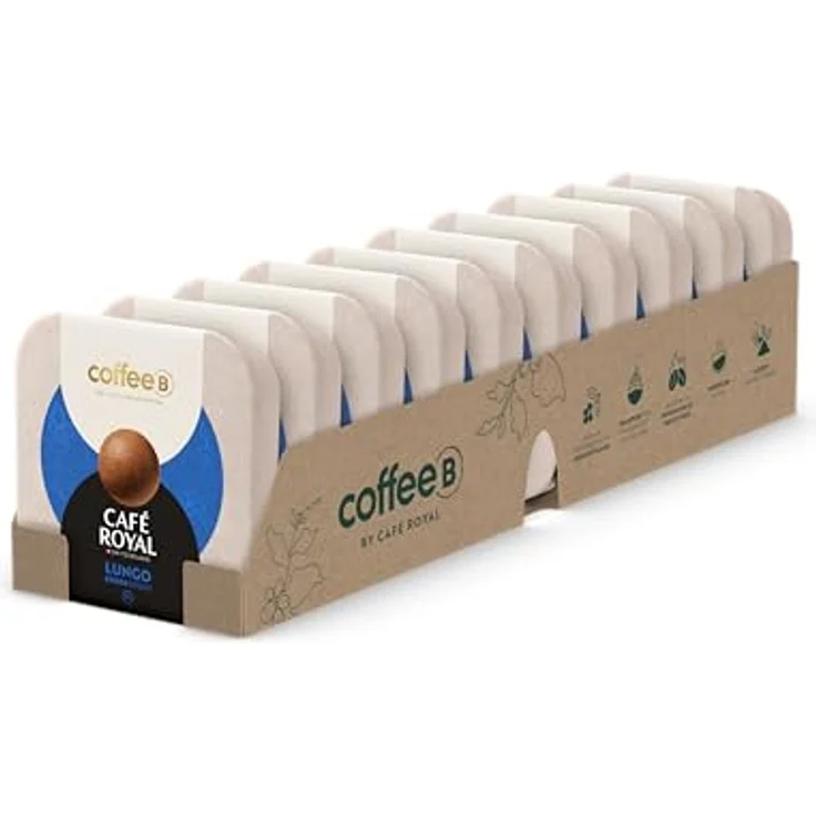 CoffeeB by Café Royal Lungo Kaffee Balls, 10x9 Stück, 100% kompostierbar, Rainforest Alliance, für CoffeeB-Kaffeemaschine – Bild 1