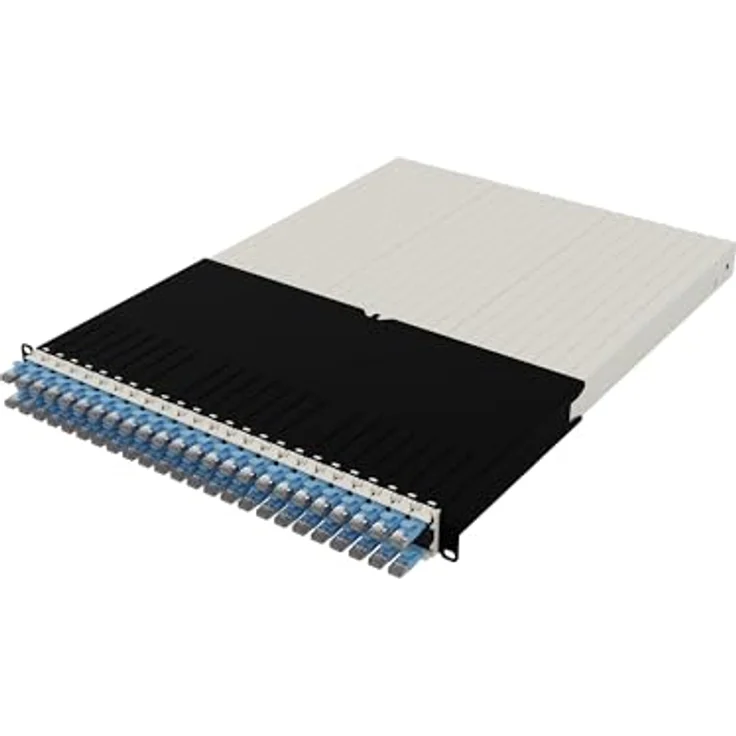 PATCHBOX Patchbox ONE 30 RU Cat.6a, 24-Port Patchpanel mit einziehbarem Kabelmanagementsystem für 48.3 cm Racks, inklusive flachen 10GB Kabeln, STP, blau – Bild 4