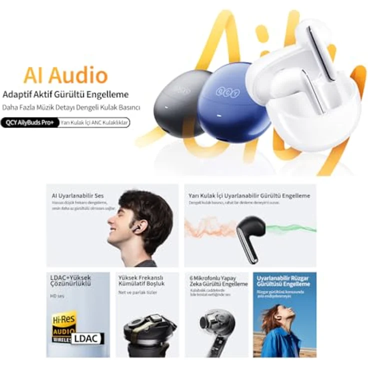 QCY TWS AilyBuds Pro+ HT10 Pro Kopfhörer, ANC (blau) – Bild 3