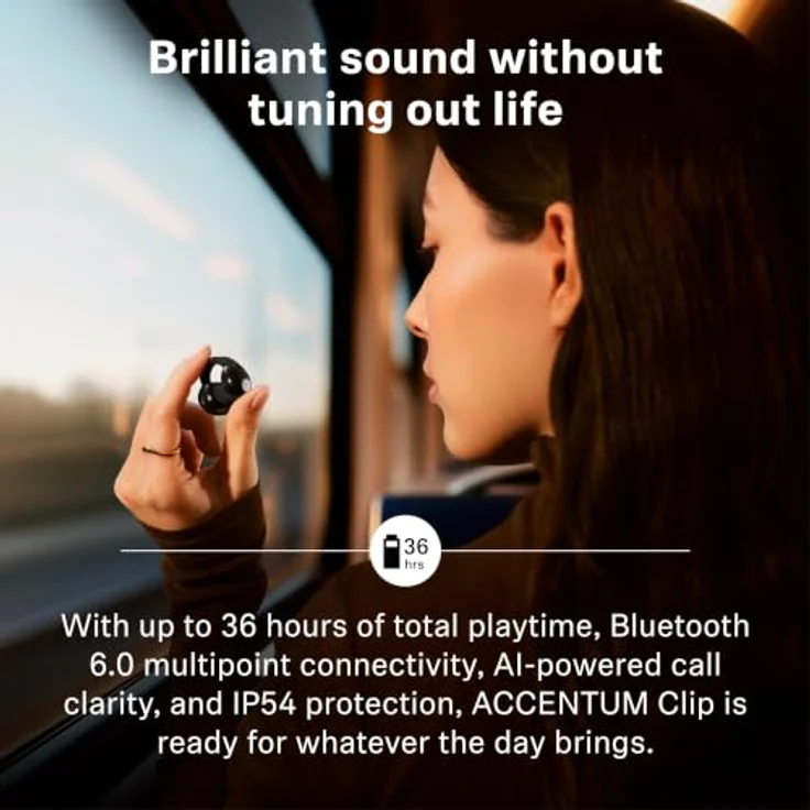 Sennheiser Accentum Clip In-Ear Bluetooth Kopfhörer TWS, kabellos mit 9 h Laufzeit und IP54, Schwarz – Bild 6