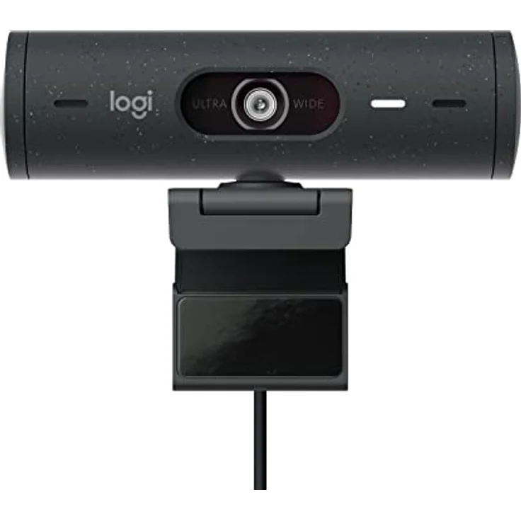 Logitech Brio 505 Full HD-Webcam mit automatischer Belichtungskorrektur, Auto-Framing, Präsentationsmodus, 2 Mikrofonen mit Geräuschunterdrückung, Abdeckblende - Msft Teams, Google Meet, Zoom - Grau – Bild 1