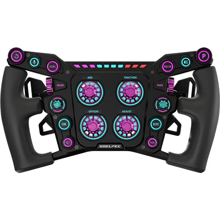 SOELPEC Terra LX Lenkrad - High-End Sim-Racing mit RGB-Beleuchtung, modularer Konstruktion, Aluminium, Arctic