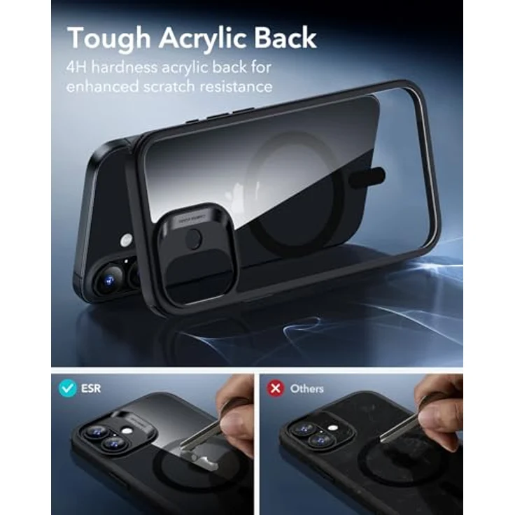 ESR Classic Hybrid HaloLock Case für Apple iPhone 17, Transparent/Schwarz, MagSafe-kompatibel mit Kamerasteuerung und Militärschutz – Bild 6