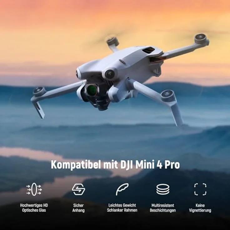 NEEWER ND&CPL Effekt Filter Set für DJI Mini 4 Pro, 16 Pack HD ND16/32/64/128/256/512/1000, inkl. UV, CPL, LPR und Black Diffusion 1/4, Kamera-Filterzubehör – Bild 2