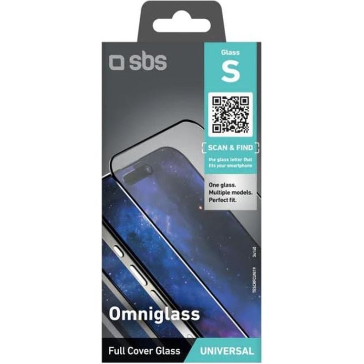 SBS Omniglass S Universal Glass, Klare Bildschirmschutzfolie für Geräte aller Art, 1 Stück