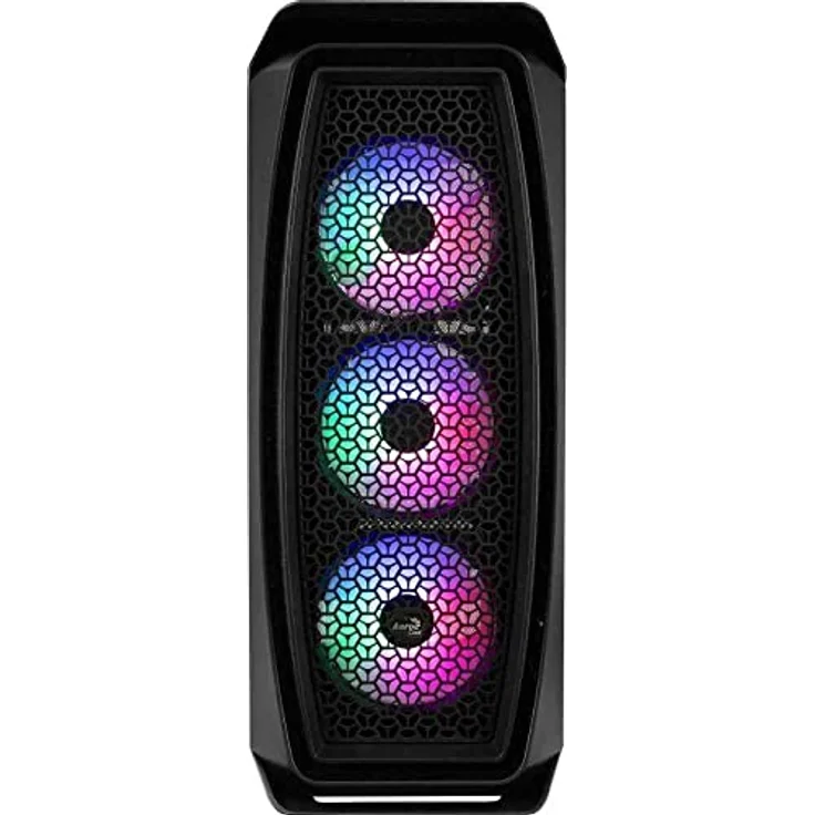 Aerocool AEROONEFROST, PC ATX-Box, 4 RGB-Lüfter, Glasscheibe, schwarz – Bild 6