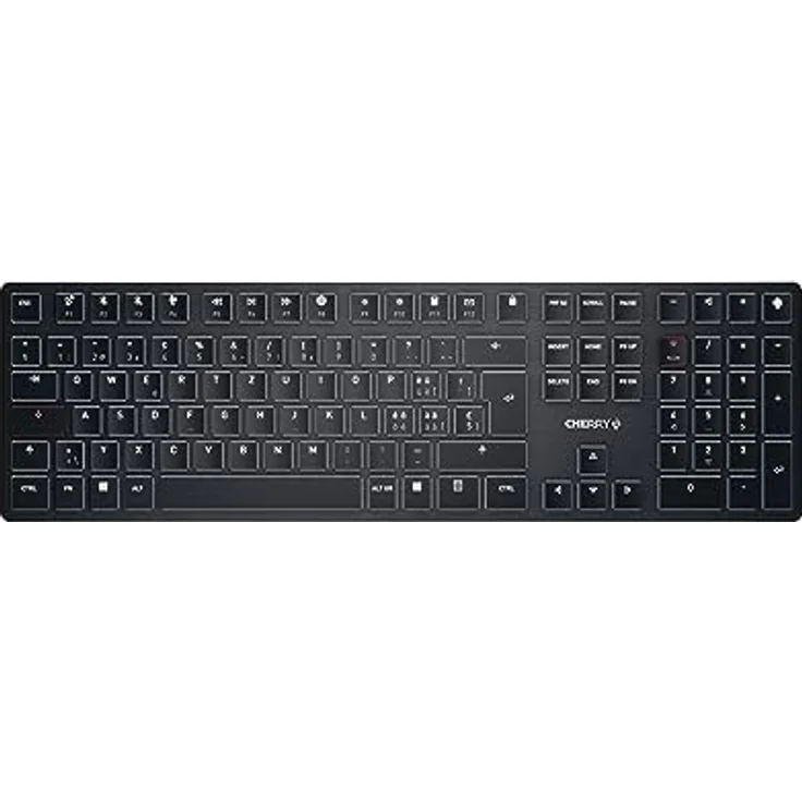 CHERRY KW X ULP, Ultra Flache Mechanische High-End-Tastatur, Schweizerisches Layout (QWERTZ), Kabellose Multi-Device-Tastatur Für Bis Zu 4 Geräte, Wiederaufladbar, Schwarz – Bild 1