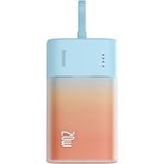 Baseus Popsicle 5200mAh Powerbank mit integriertem iPhone-Kabel 20W + USB-C - USB-C Kabel 30cm Blau/Orange