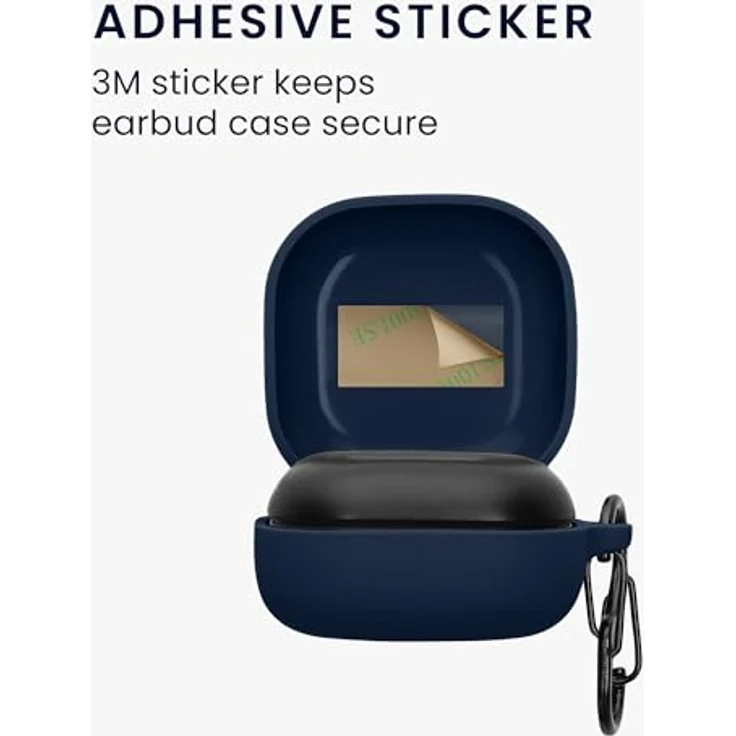 kwmobile Hülle kompatibel mit Samsung Galaxy Buds FE Kopfhörer - Silikon Schutzhülle Etui Case Cover Schoner in Dunkelblau – Bild 3