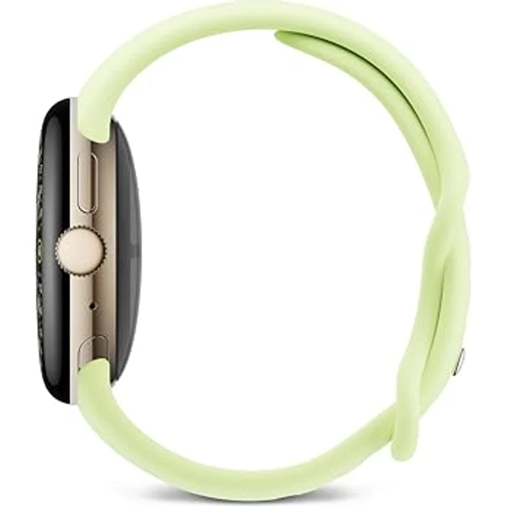 Google Pixel Watch 4 (41 mm) – Android-Smartwatch mit gewölbtem Display, Fitness-Tracking, Aluminiumgehäuse in Champagne Gold und Sportarmband in Lemongrass – WLAN – Bild 3