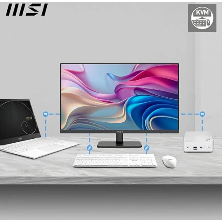 MSI Modern MD272UPHG 27-Zoll-UHD Office Monitor – 3840 x 2160 IPS Panel, 60 Hz, TÜV Rheinland Eye Comfort, VESA Mountable, 4-Wege Adjustable, HDMI 2.0b, DisplayPort 1.4a, Type-C, USB-B, USB-A – Bild 3