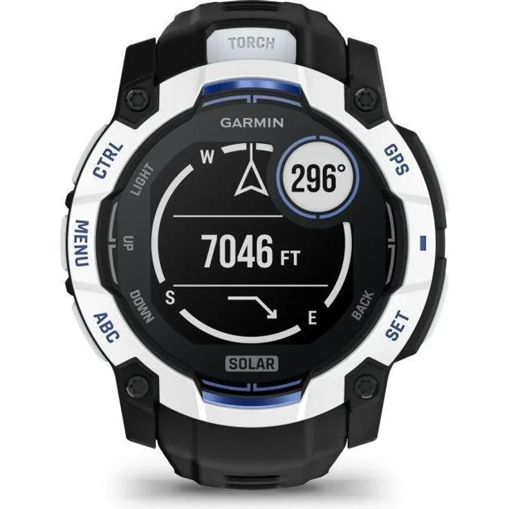 Garmin Instinct 3, Smartwatch 50 mm, Supernova Edition, Solar, Whitestone/Black