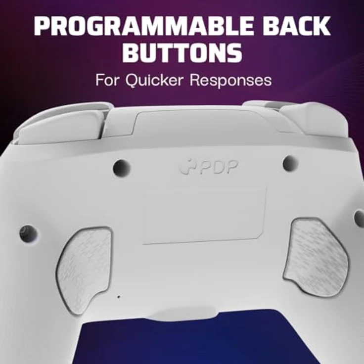 PDP Afterglow Wave White Wireless Switch Controller, RGB LED, bis zu 20 Stunden Akkulaufzeit, programmierbare Tasten, offiziell lizenziert für Nintendo Switch, Farbe: Weiß – Bild 4