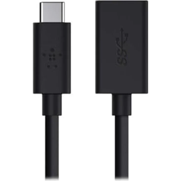 Belkin - USB-Adapter - 24-Pin-USB Typ C (M) - 9-polig USB Typ A (W) - 12,7 cm (USB3.0) - Schwarz (F2CU036BTBLK) – Bild 4