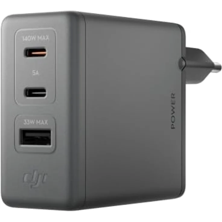 DJI Power 140W GaN Charger, Kompaktes Ladegerät mit 3 Anschlüssen und 140W Ausgangsleistung, unterstützt Schnellladung – Bild 1
