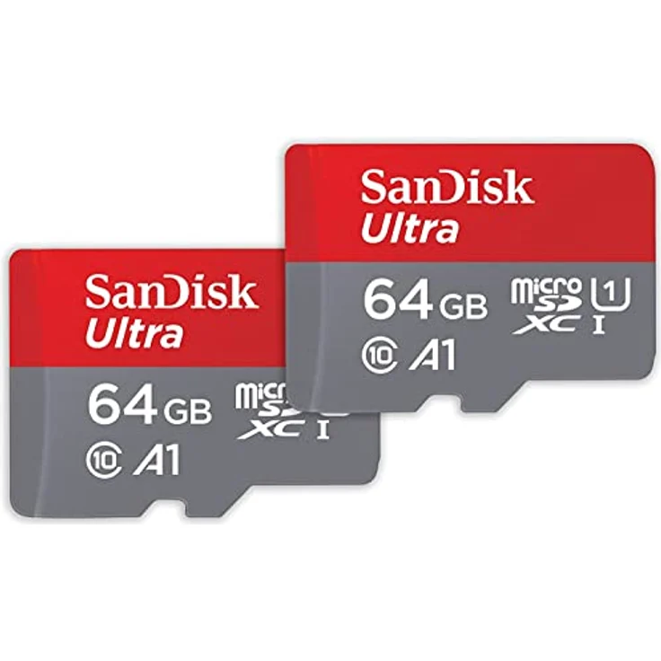 SanDisk Ultra microSDXC UHS-I-Speicherkarte 64 GB + SD-Adapter 2er-Pack (Für Smartphones und Tablets, A1, Class 10, U1, Full HD-Videos, bis zu 140 MB/s Lesegeschwindigkeit) – Bild 1