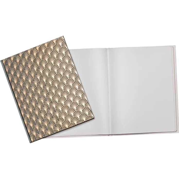 EXACOMPTA Néo Déco Fotoalbum Gästebuch, 100 Seiten mit Goldschnitt, Schwarz, kupferfarbene Reliefmotive – Bild 6