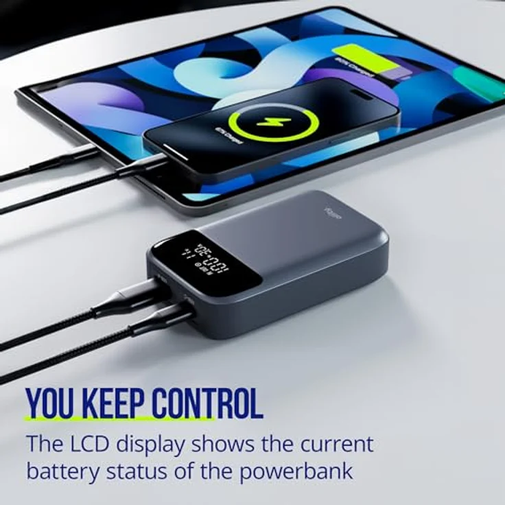 FOREVER Allity PowerBank APB-200 PD QC 33W 10000 mAh Grau - Schnelles Laden, elegantes Design – Bild 5