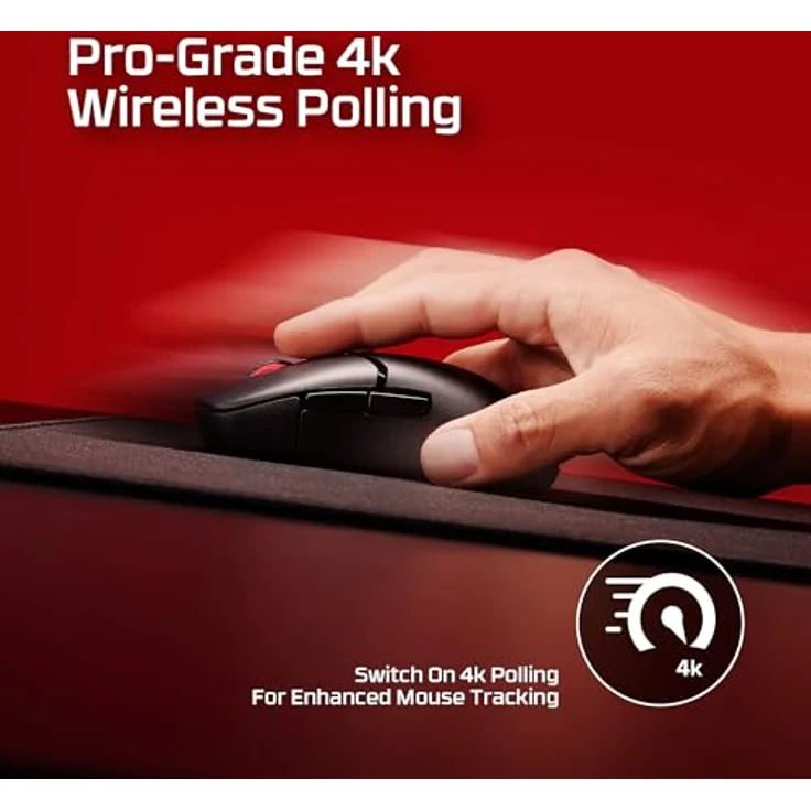 HyperX Pulsefire Saga Pro Wireless Gaming Mouse – 4K Wireless Polling, 90h Akkulaufzeit, 72g Ultraleicht, Dual-Modus-Konnektivität, NGENUITY-Software, Modular Design mit 16 Anpassungen – Bild 3