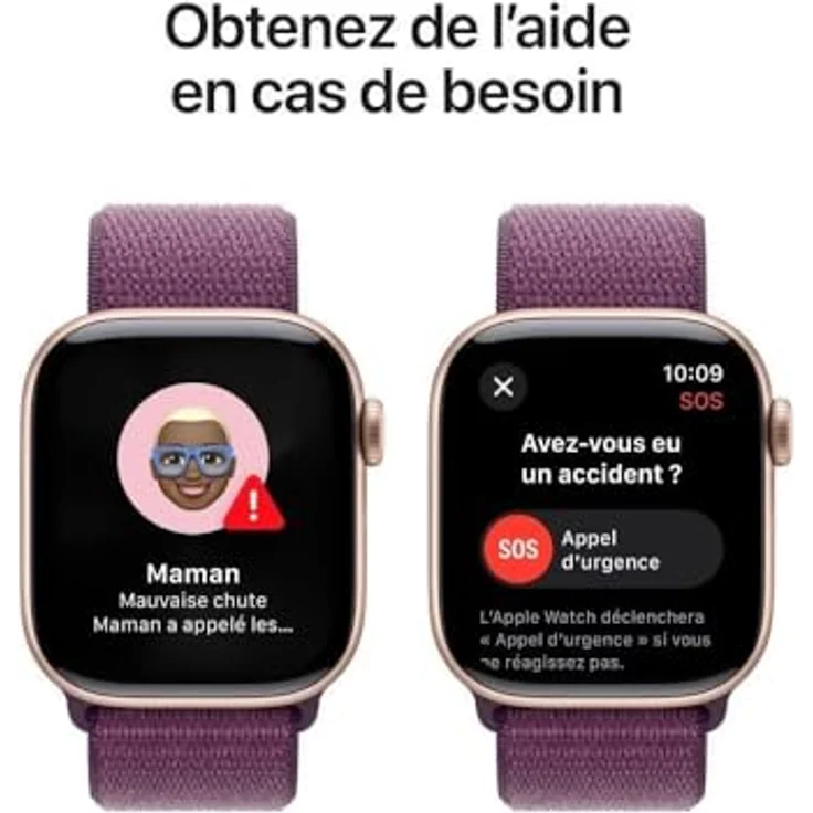 Apple Watch Series 10, 42 mm, GPS, Aluminiumgehäuse Roségold, Loop Pflaume, One size – Bild 6