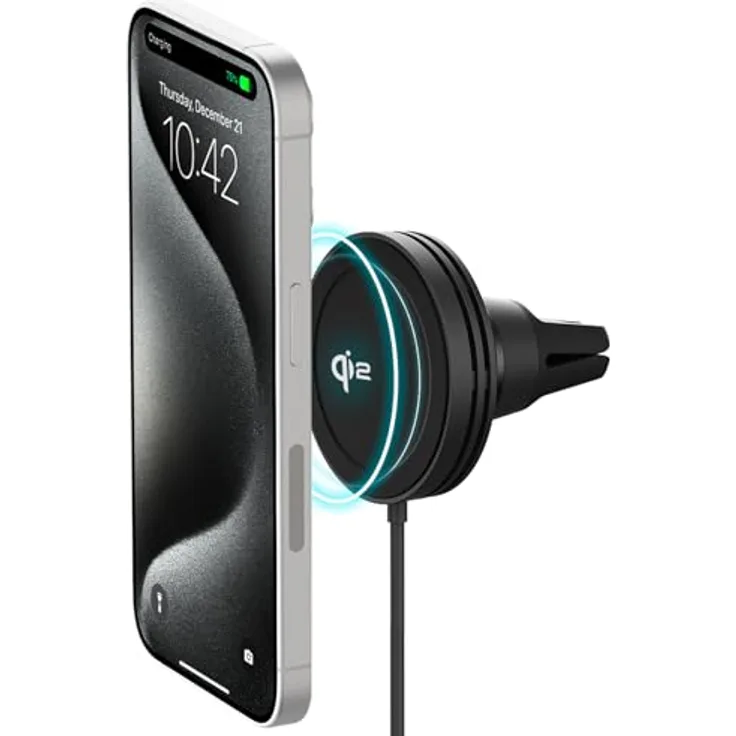iOttie Velox Mini Qi2, Smartphone Halterung mit starkem Magnet und 15W kabellosem Laden, schwarz