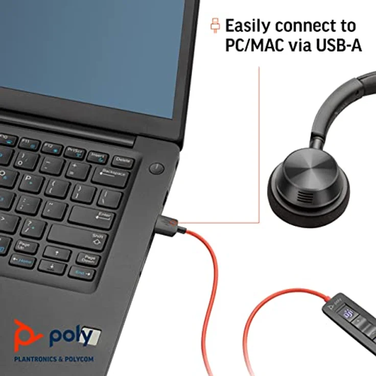 Plantronics Headset Blackwire C3320-M, binaural, USB-A, schwarz/rot – Bild 4