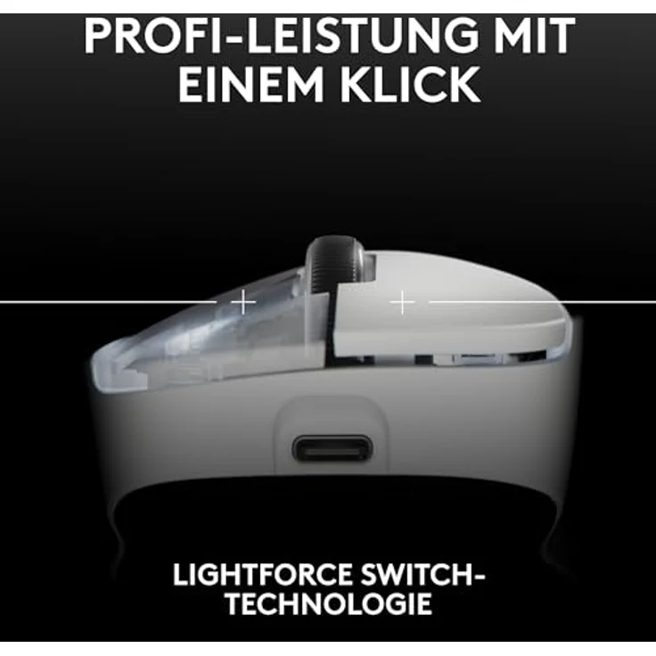 Logitech G PRO X SUPERLIGHT 2 DEX LIGHTSPEED kabellose Gaming-Maus, 60 g leichte Pro-Grade-Maus mit 5 programmierbaren Tasten, 8K Polling, 32K-DPI-Sensor und USB-C-Ladefunktion – Weiß – Bild 5